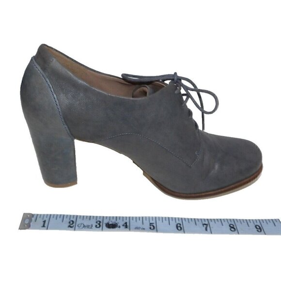 ECCO gray leather lace up high heel shoes women's size 40, US 9.5 - Picture 8 of 9